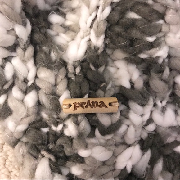 Prana Knit Hat with Scarf Tails Marled Grey - Picture 2 of 4